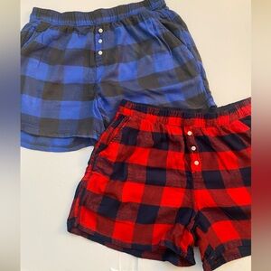 NWOT Aerie plaid pajama shorts bundle